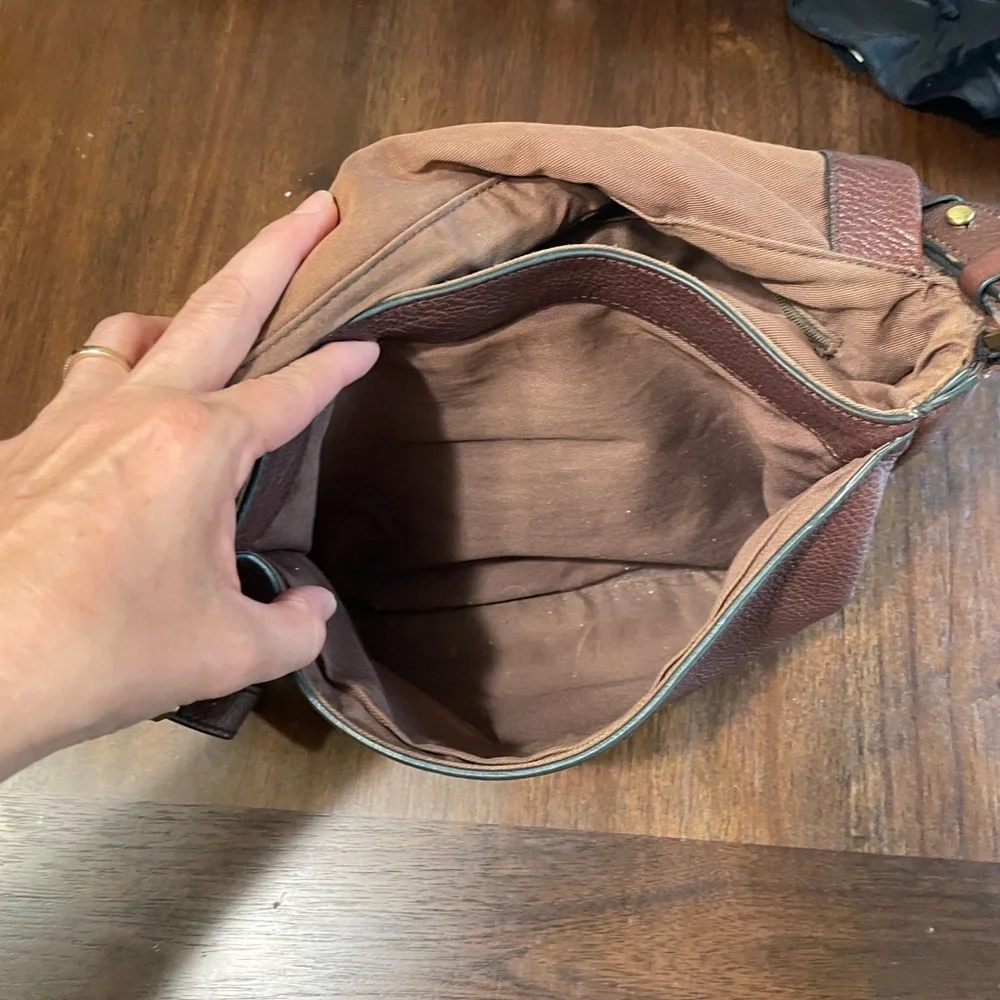 Fossil Preston Brown Pebbled Leather Messenger Bag